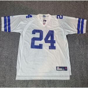 Vtg NFL Dallas Cowboys Men's Size XL Barber#24 Jersey White Blue #24 Reebok New